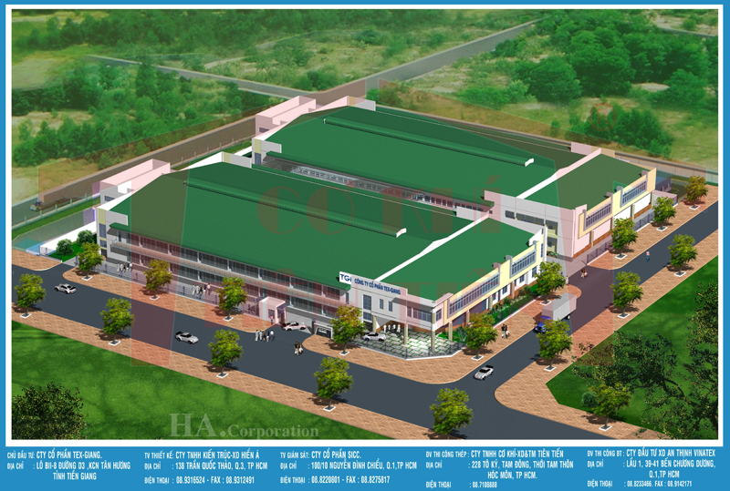 Nhà ăn tập thể, nhà xe Cty CP Tex Giang